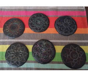 Stickserie ITH - Untersetzer Flower Circles